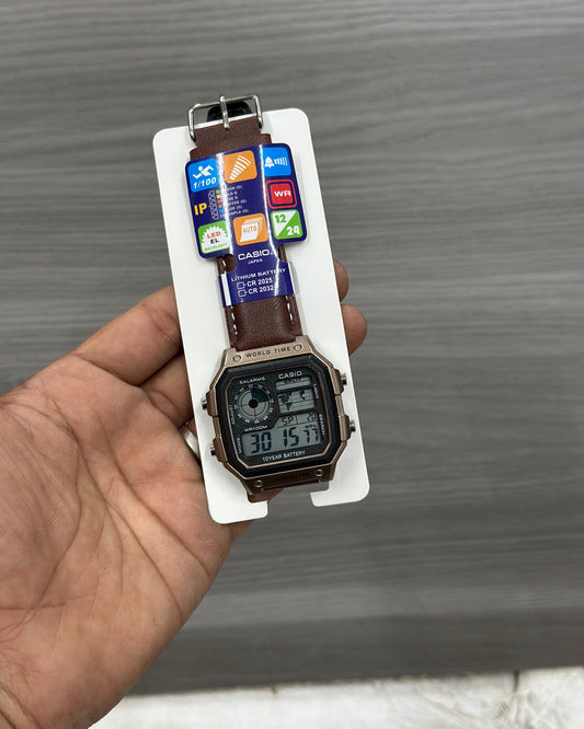 C*SIO W*RLD TIME LEATHER STRAP